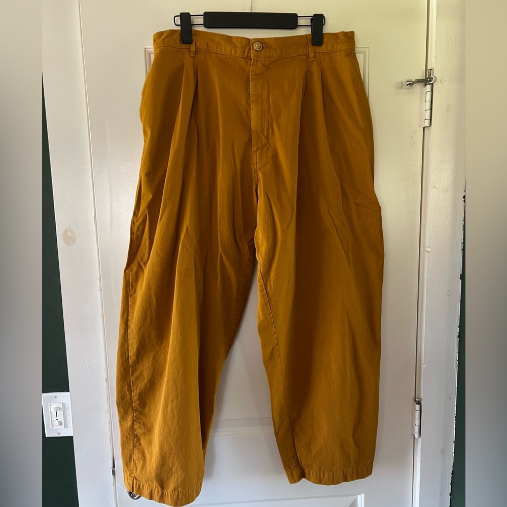 Big Bud Press Pleated Trousers in Mustard Yellow (XL)